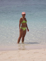 Nan on the beach at Smuggler's Cove