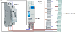 minutero de escalera contactor esquema