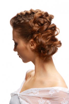 Short Curly Fancy Wedding Updo Hairstyle