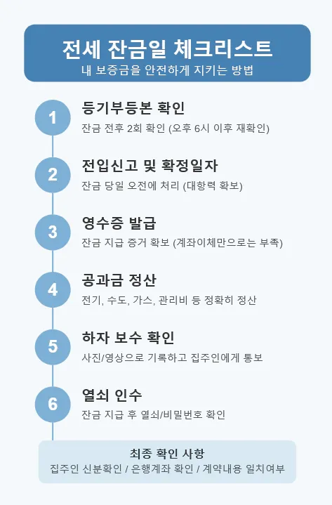 전세 잔금일 체크리스트