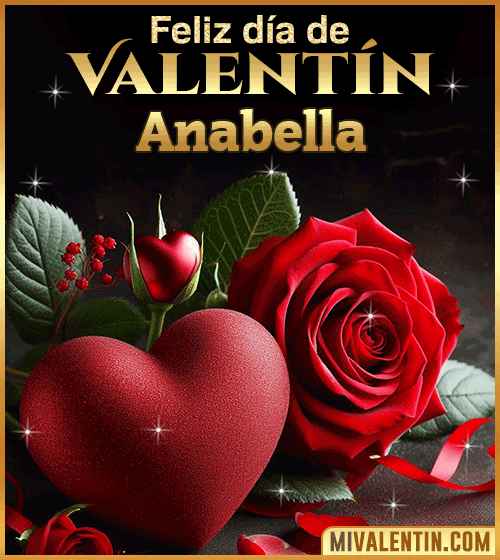 Gif Rosas Feliz día de San Valentin Anabella