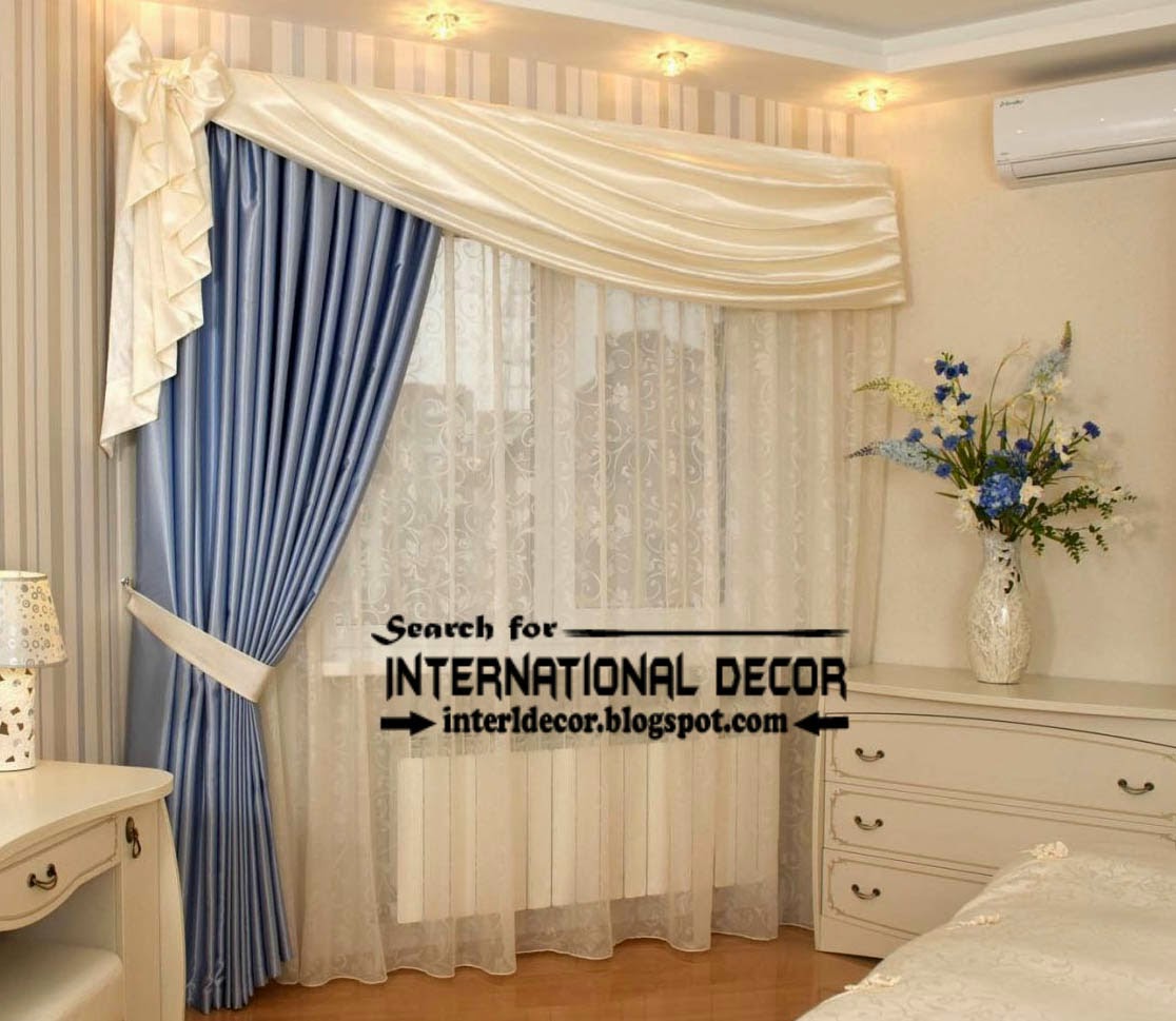 unique curtain designs,bedroom curtain design,blue and white curtain