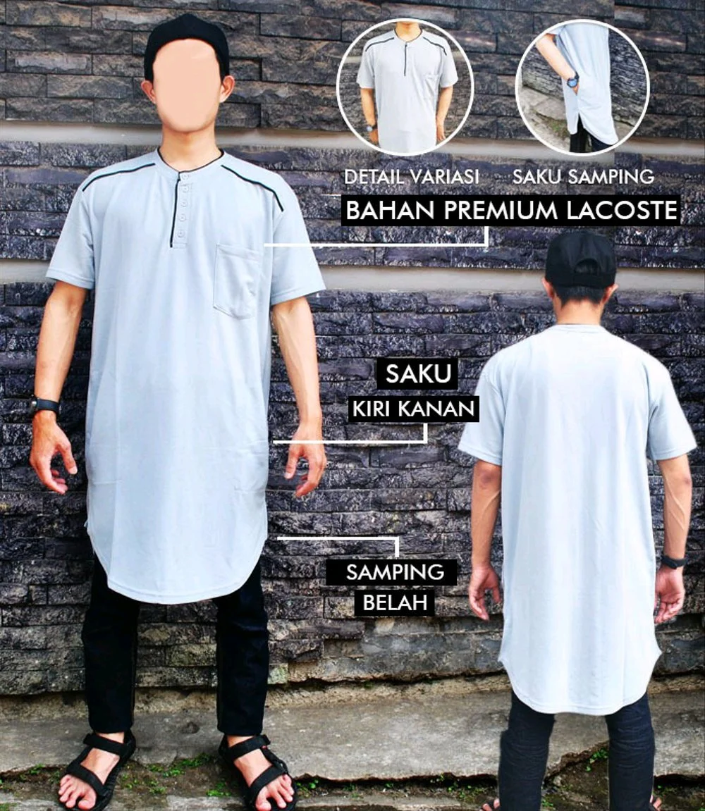 Baju Gamis Pria Lengan Pendek Model Hijab Terbaru - Baju gamis pria lengan pendek