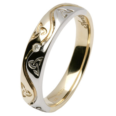 The next celtic wedding ring is the combination of two metals with different
