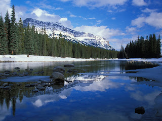 Bow River And Castle Mountain wallpaper