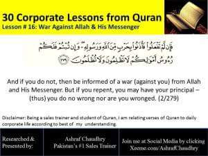 War Against ALLAH and His Messenger