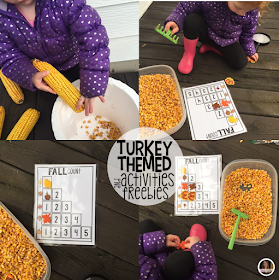 Turkey and Thanksgiving themed crafts, activities, math and literacy centers, ideas and freebies for your kindergarten, preschool and homeschool classrooms.