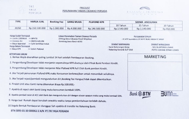 Harga rumah subsidi bandung taman cikawao persada majalaya