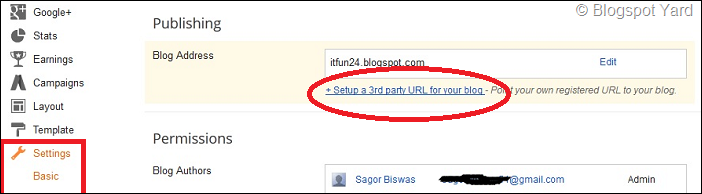 blogger publishing option