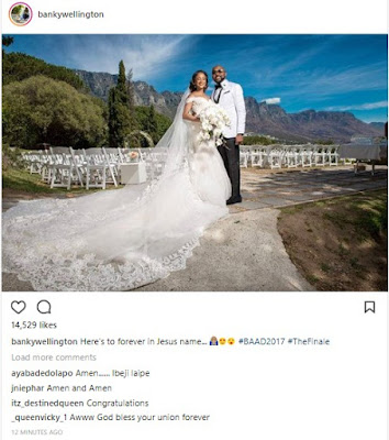 Adesua Etomi and Banky W Shares Official Wedding Photo and said "You Are Mine"