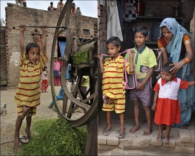 Indian Boy with Brother Out of His Chest