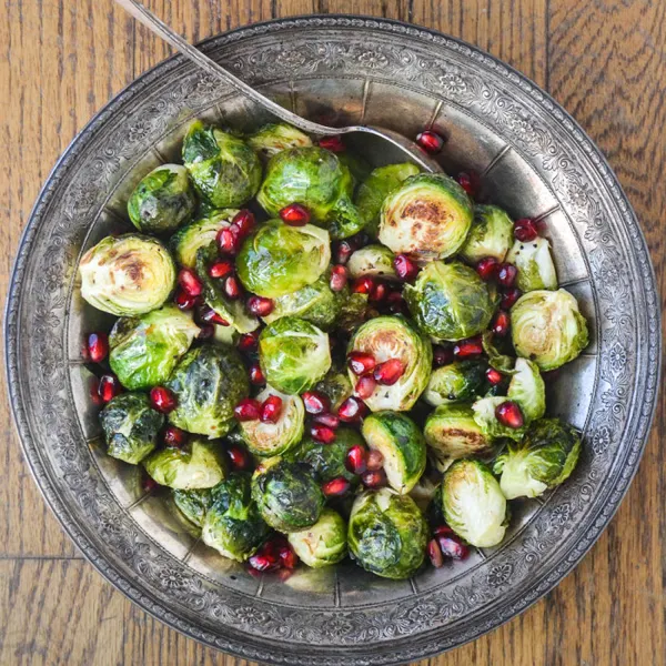 Roasted Brussels Sprouts with Pomegranate by The View From Great Island