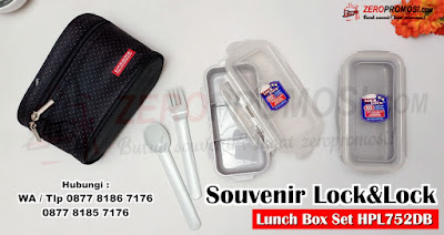 Lock & Lock - HPL752DB - Lunch Box Set (2P) with Spoon & Fork (Black), Lock&Lock Lunch Box 2 set, Lock n lock lunch box 2 set HPL752DR - HPL752DG - HPL752D, Lunch Box Set - Black Bag (HPL752DB), LOCK & LOCK Lunch Box 2 Pcs Set with Black Lunch Bag HPL752DB, Gift Set Lock&Lock, Lock&Lock Lunch Bag Hitam HPL752DB