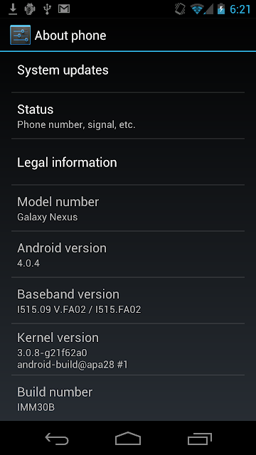 IMM30B Android 4.0.4 Galaxy Nexus Stock ROM