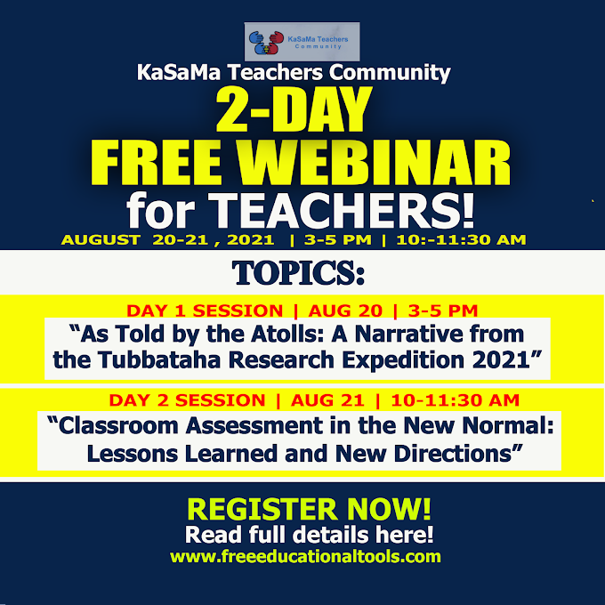 2-DAY | Back-to-Back Free Webinar for Teachers from KaSaMa Teachers | August 20-21 | REGISTER NOW!