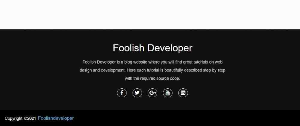 Footer Design using HTML