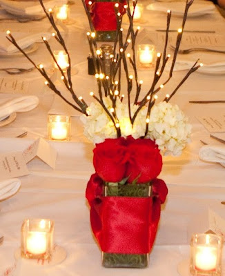 red roses centerpieces for weddings