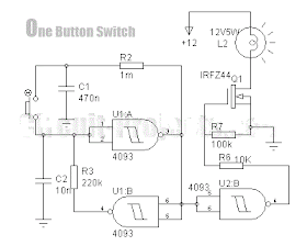 Digital key with just one button Circuit Diagram