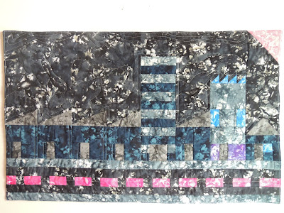 night skyline wall hanging batik project 