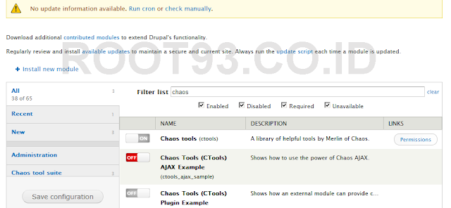 mengaktifkan module chaos