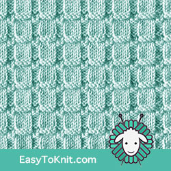 Waffle Rib stitch Pattern, just Knit Purl  #EasyToKnit