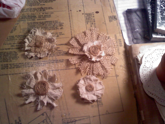 burlap flowers