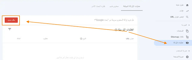 طلب ازالة صفحة تمت فهرستها في google search console