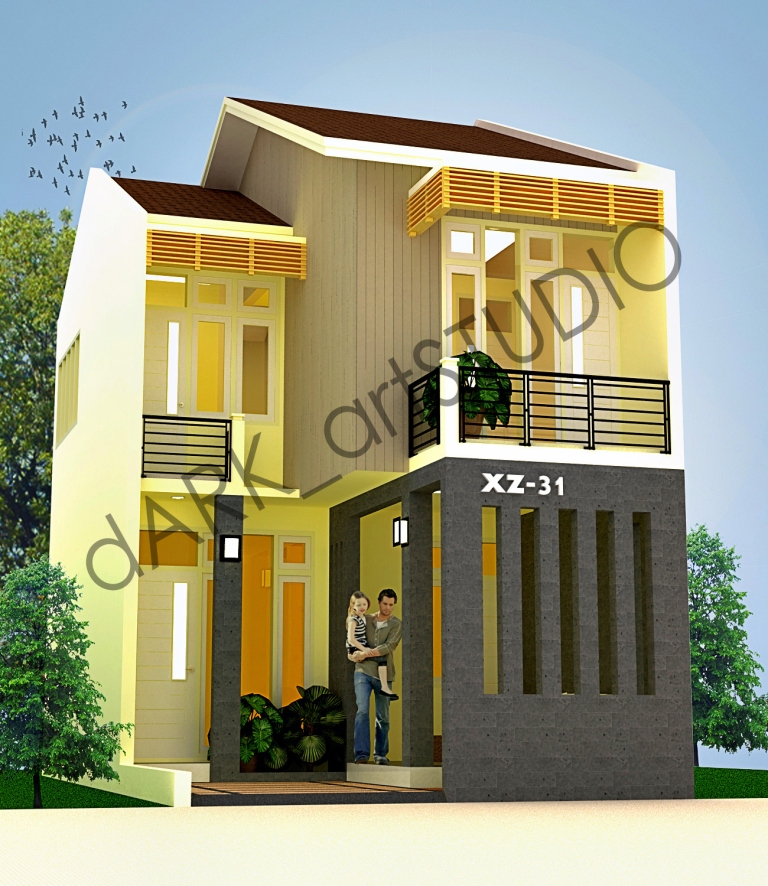  Contoh  Desain  Denah Rumah  Minimalis  2  Lantai 