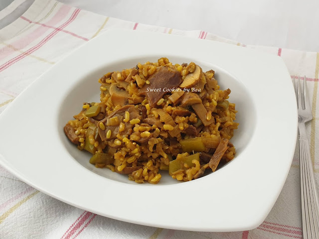 arroz integral con boletus