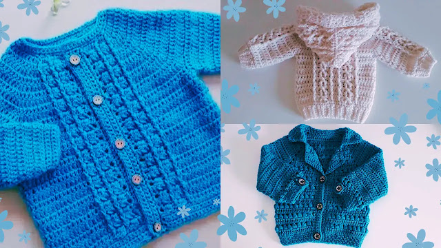 3 Ideas de abrigos a crochet para bebés niños con tutoriales 💙