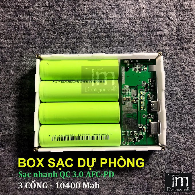 Box Sạc Dự Phòng Mica 4/6 Cell 10400Mah Sạc Nhanh 3.0