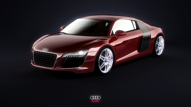 Audi R8 Burgundy HD Wallpaper