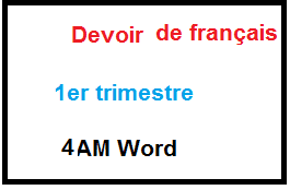 Devoir surveillé n°1 du 1 er trimestre 4AM WORD