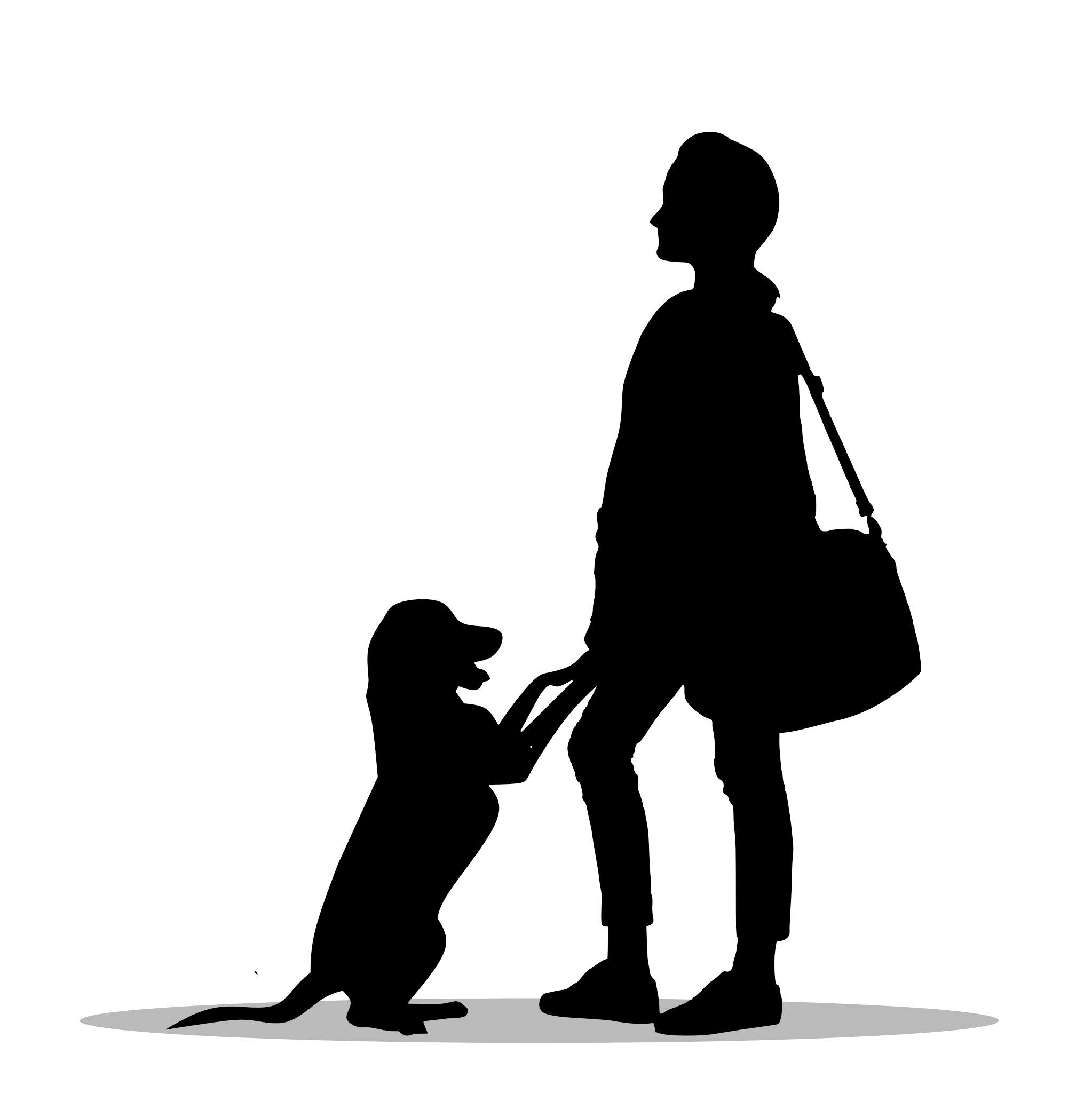 Girl and puppy silhouette design