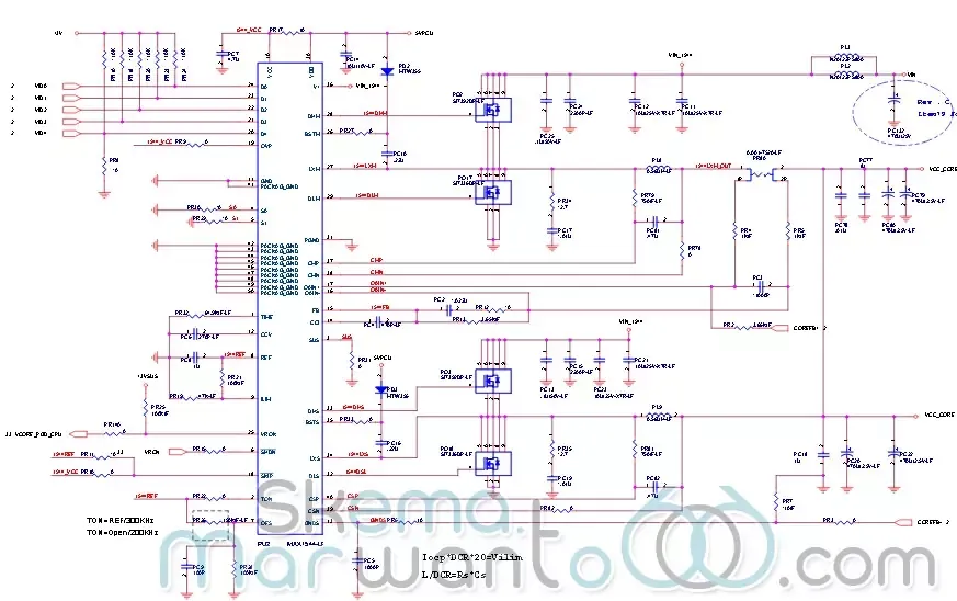 Acer Ferrari 4002, 4005, 4006 (Quanta ZF3) - IC VCC Core