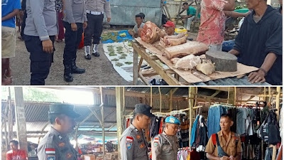 Jaga Situasi Kamtibmas, Anggota Polsek Rotim Lakukan Patroli di Pasar Lalao
