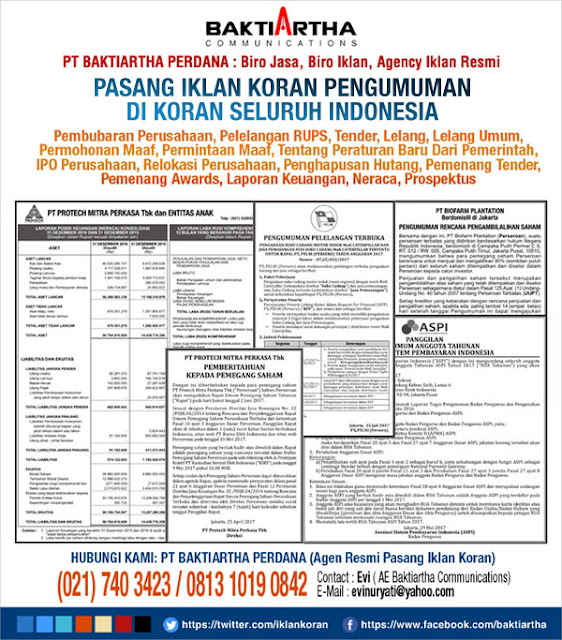 pasang iklan koran pengumuman