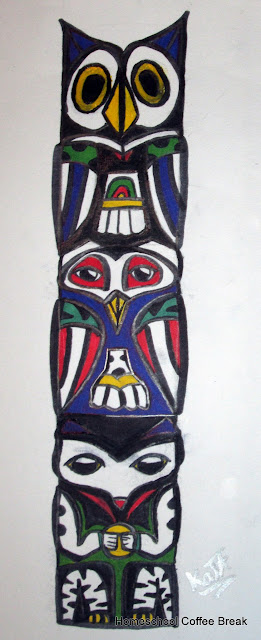 Owl on a Pacific Northwest Totem Pole - Blogging Through the Alphabet on Homeschool Coffee Break @ kympossibleblog.blogspot.com