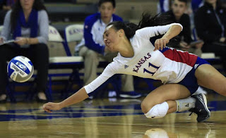 KU middle blocker Tayler Soucie, KU volleyball, Kansas University volleyball team, Kansas Jayhawks