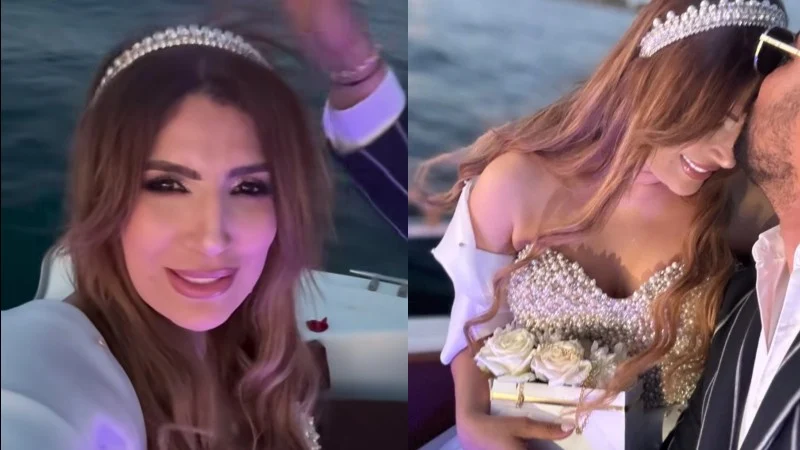 إيمان الشريف تحتفل بزواجها في البحر باي باي للعزوبية