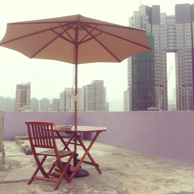 HK lavender rooftop patio furniture  high rise, hi-rise