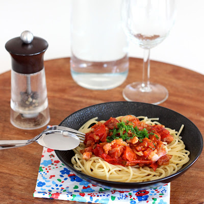 Illustration Spaghetti Tomates - Lardon