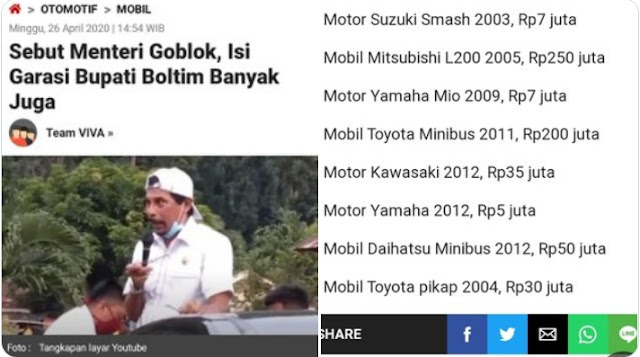 Bupati Sebut Menteri Goblok, Isi Garasinya Banyak Juga, Namun Bikin Terkejut 