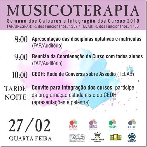 Quarta manhã MUSICOTERAPIA