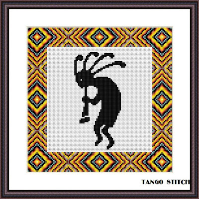 Kokopelli Native American ornament cross stitch Set of 6 patterns