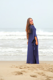 Navy Blue Kaftan Maxi Dress by Mademoiselle Mermaid