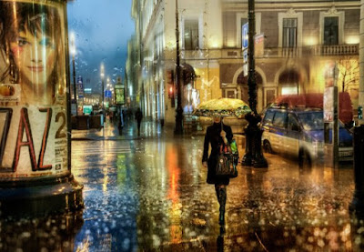 Eduard Ed Gordeev fotografia como pinturas de aquarela impressionista de cidades na chuva melancolia luzes noite
