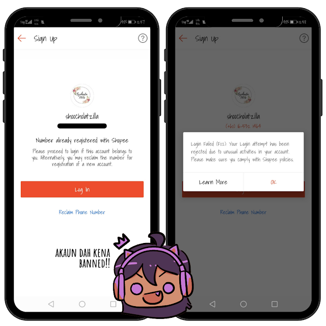 Shopee | Akaun Kena Banned