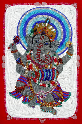 Janet Dann, bead embroidery, ganesh