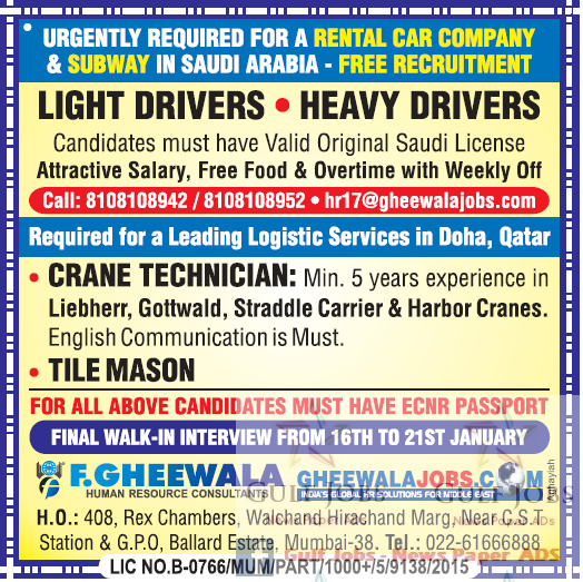Urgent Job Opportunities in rental car co in KSA